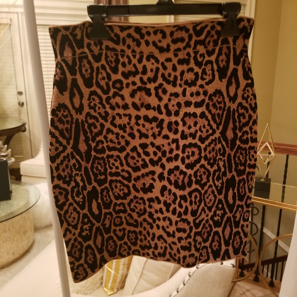 BCBG leopard bandage skirt